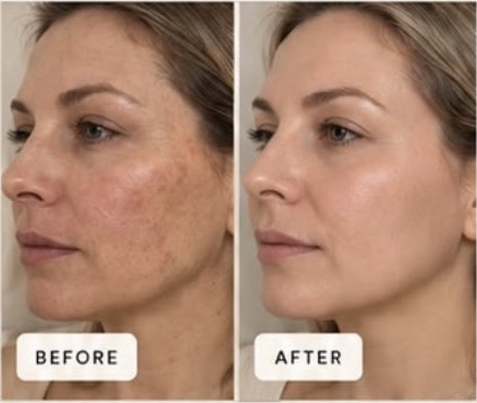 Chemical peel comparison image from the supplied treatment mockup